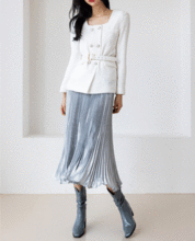 Pleated Solid Tone Skirt