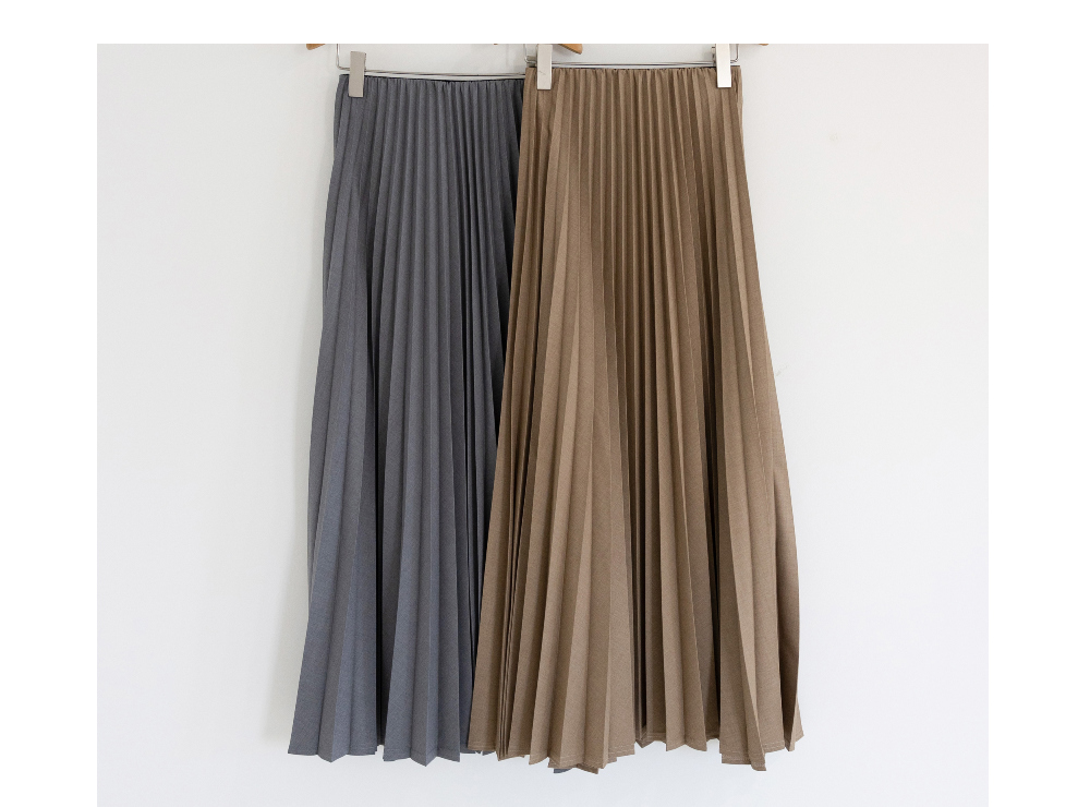 long skirt oatmeal color image-S1L60