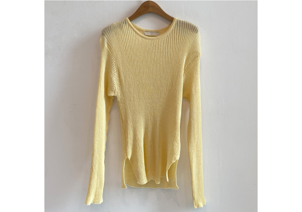 long sleeved tee mustard color image-S1L30