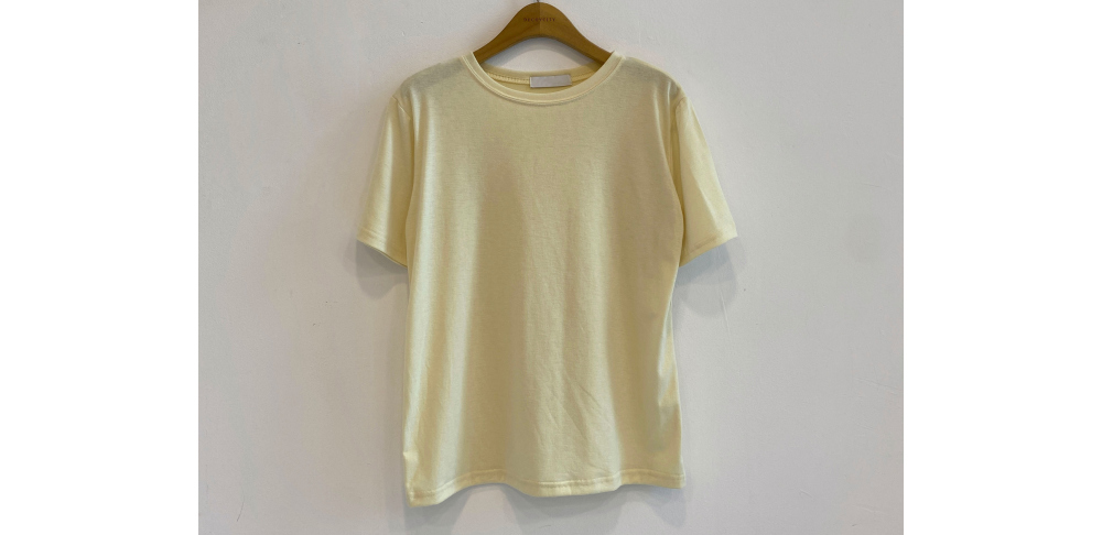 short sleeved tee mustard color image-S1L28