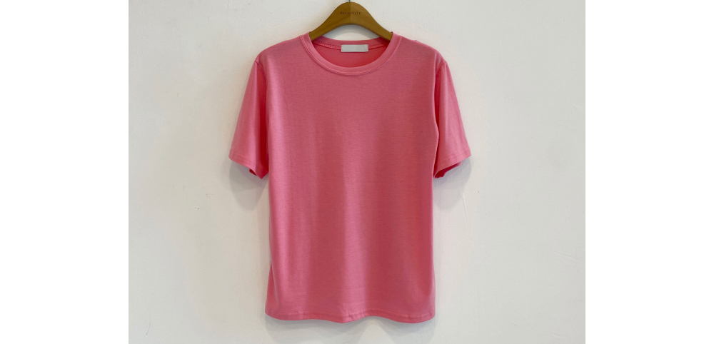 short sleeved tee pink color image-S1L30