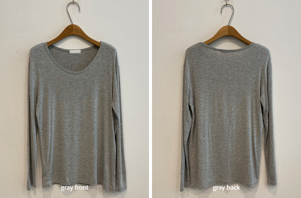 long sleeved tee grey color image-S1L29