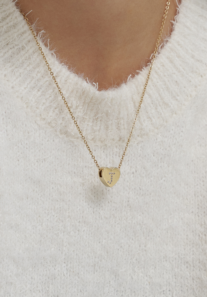 [restock] love deep initial necklace (gold)