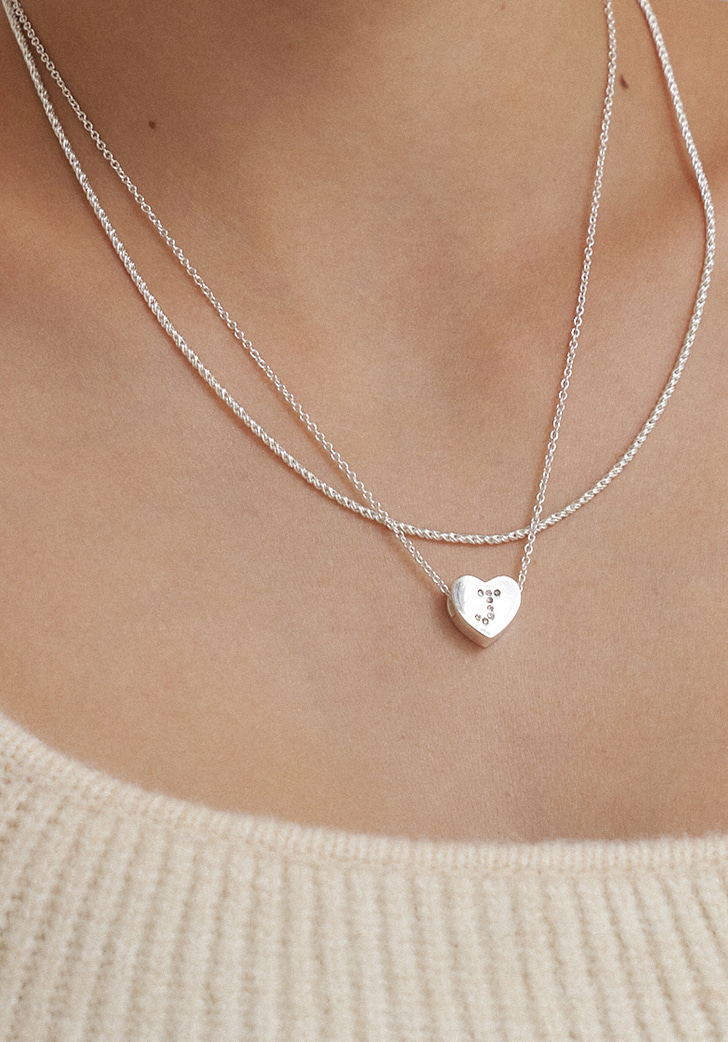 [SET] love deep classy necklace (Silver 925) + love deep initial necklace