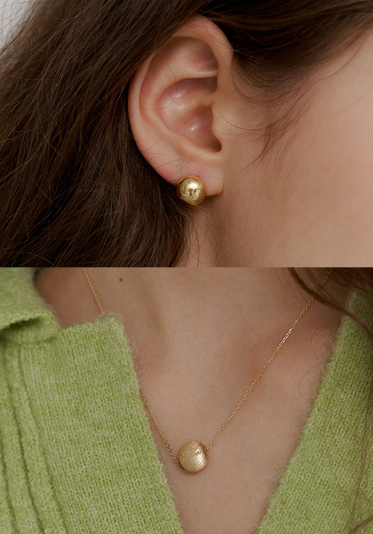 [SET] deep moonlight necklace + deep moonlight earring (Silver 925)