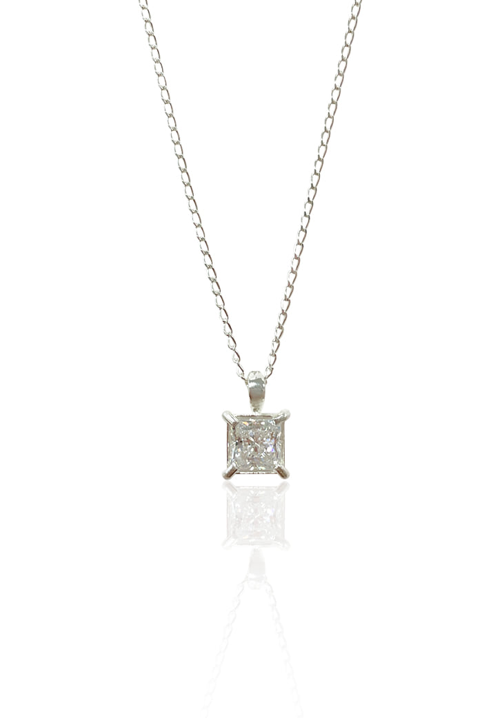 petit angel cubic necklace (Silver 925) (5 colors)