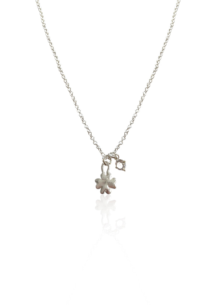 [EXCLUSIVE] petit angel clover necklace (silver) (Silver 925)