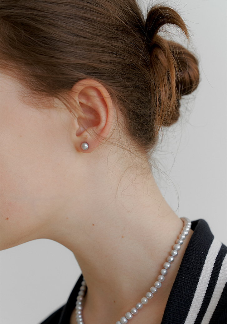 gray pearl earring (Silver 925)
