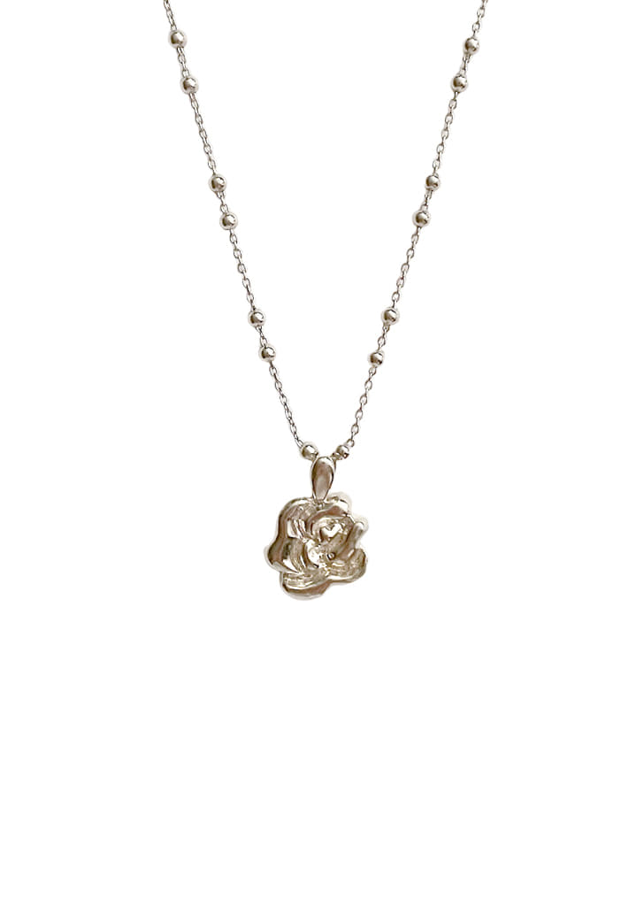 deep rose ball chain necklace (Silver 925)