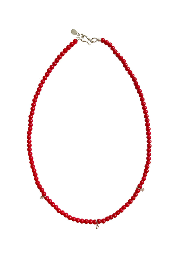 [5차 리오더] deep rose red cherry necklace (Silver 925)