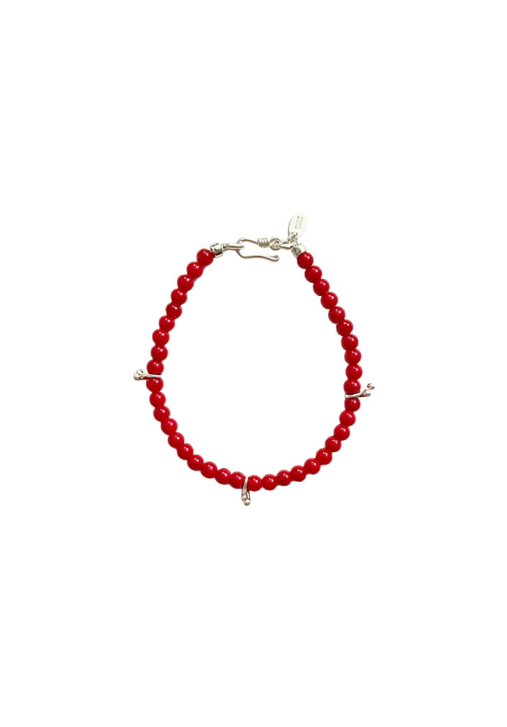 [4차 리오더] deep rose red cherry bracelet (Silver 925)