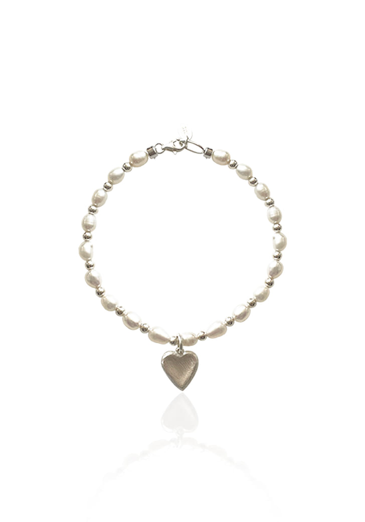 white sparkling heart bracelet (Silver 925)