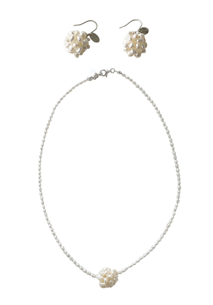 [SET] snow white earring + snow white necklace