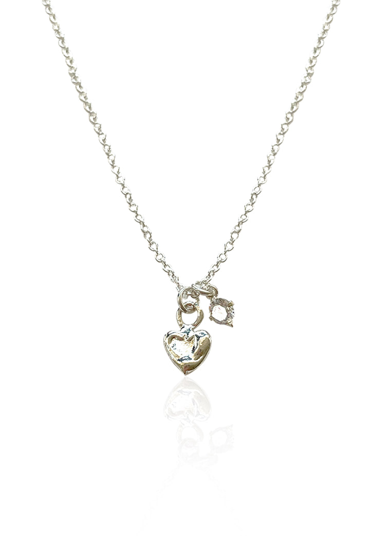 [EXCLUSIVE] petit angel heart necklace (silver) (Silver 925)