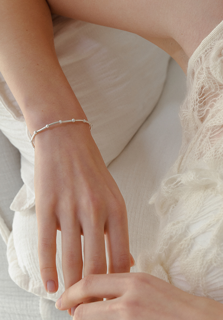 deep rose pearl dot bracelet (Silver 925)