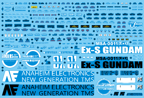 MG EX-S TASK FORCE α Ver WATER DECAL - DelpiDecal