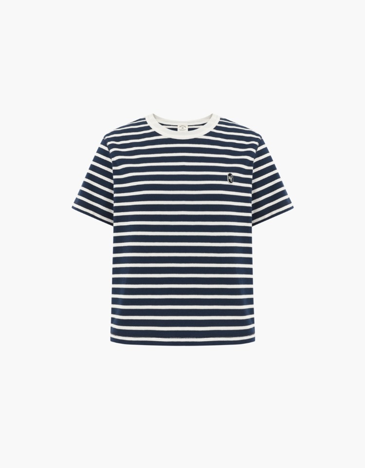 stripe wappen t-shirt - navy