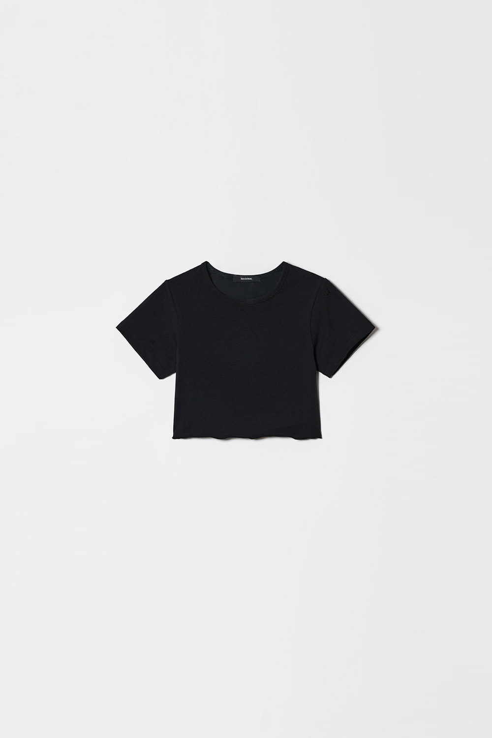 ★ DIAGONAL★ RECYCLED CROP TEE black DA231T03BK DIAGONAL