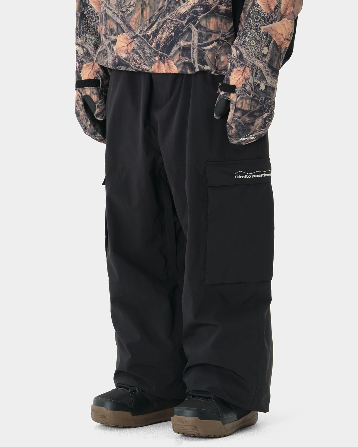 WIDE CARGO PANTS BLACK (Wide fit) - DIMITO