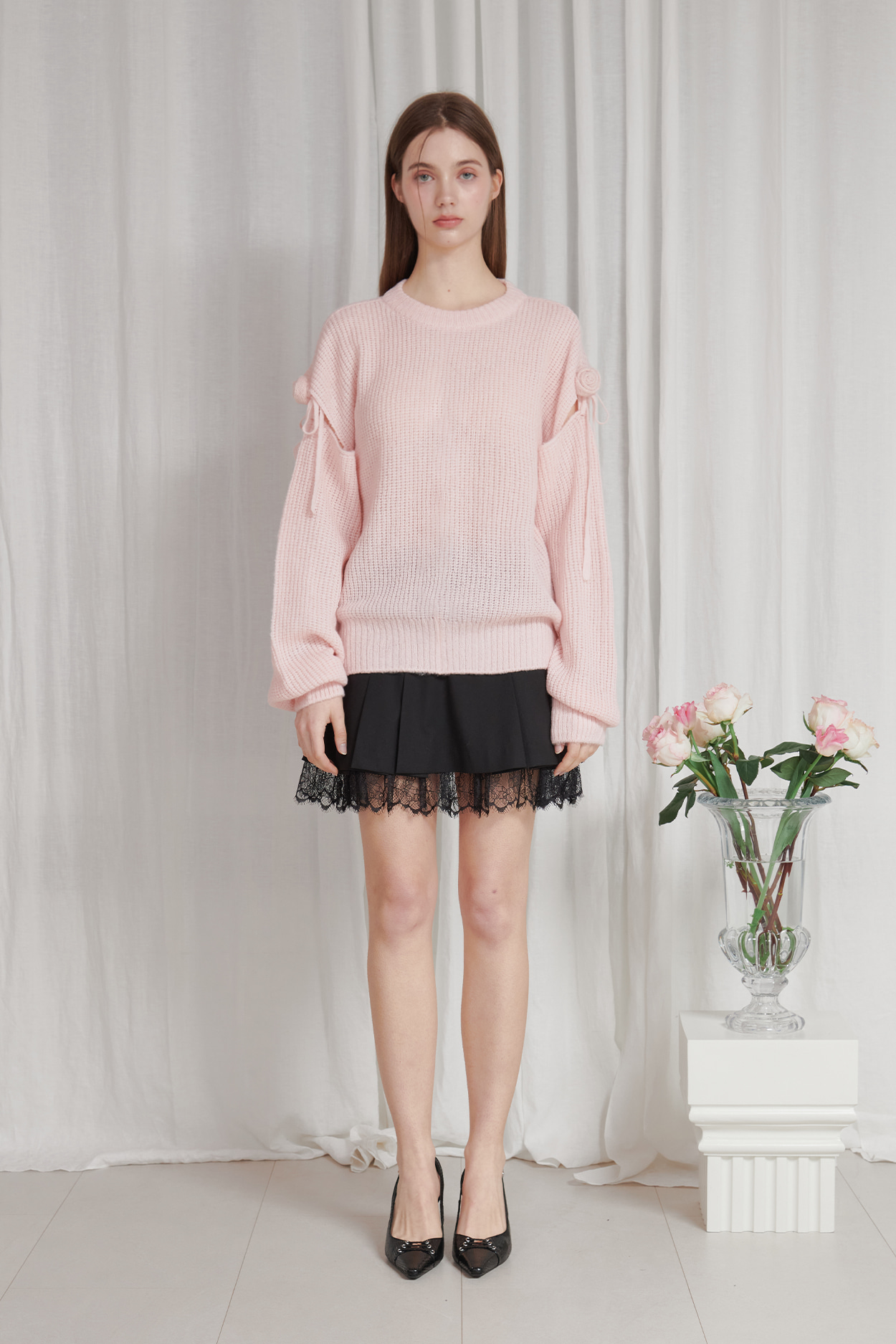 ROSE CUT OUT KNIT pink