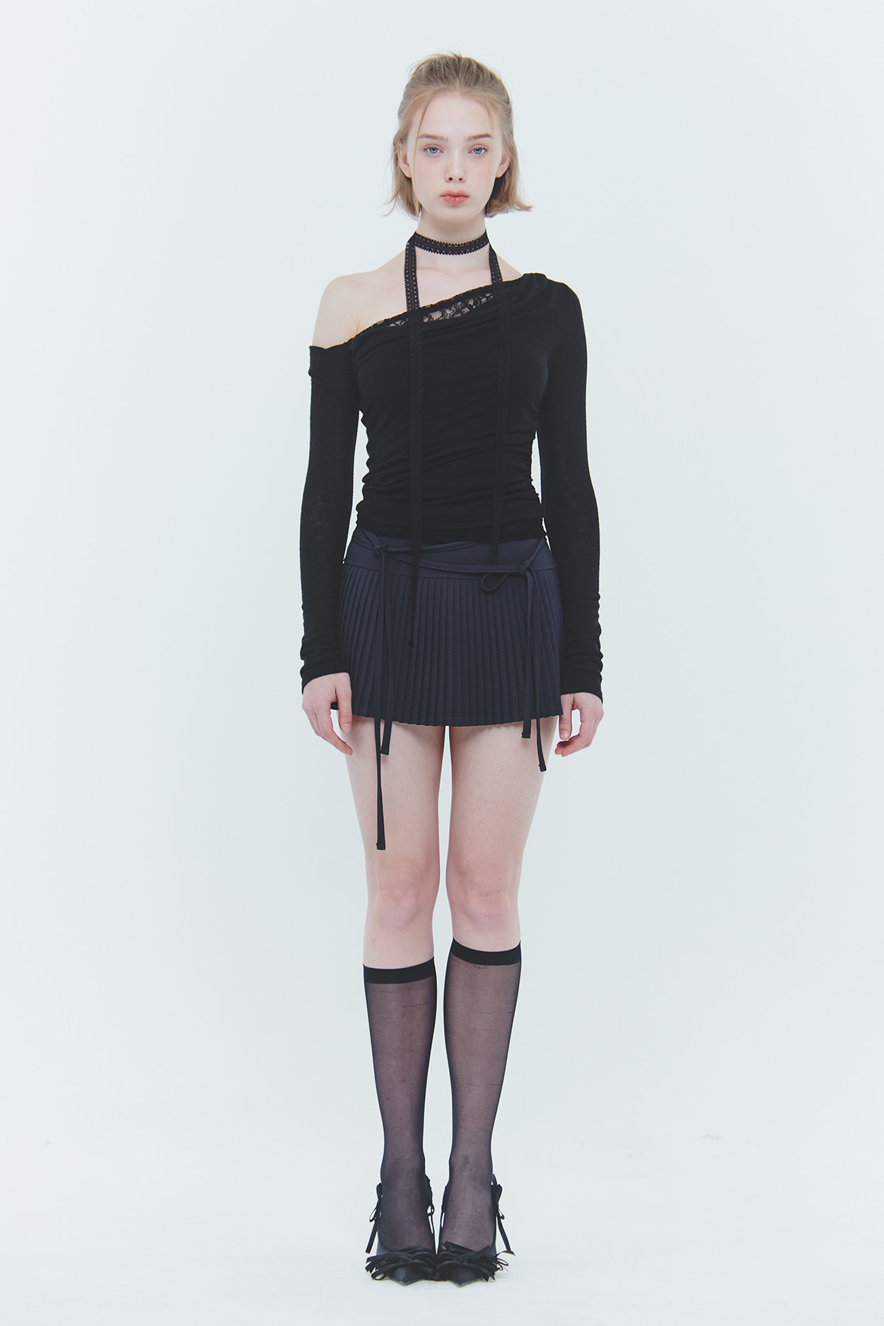 【韓国PAIN OR PLEASURE】ECHO PLEATS SKIRT (SS ver.) ECHO PLEATS SKIRT (SS ver.) charcoal - PAIN OR PLEASURE