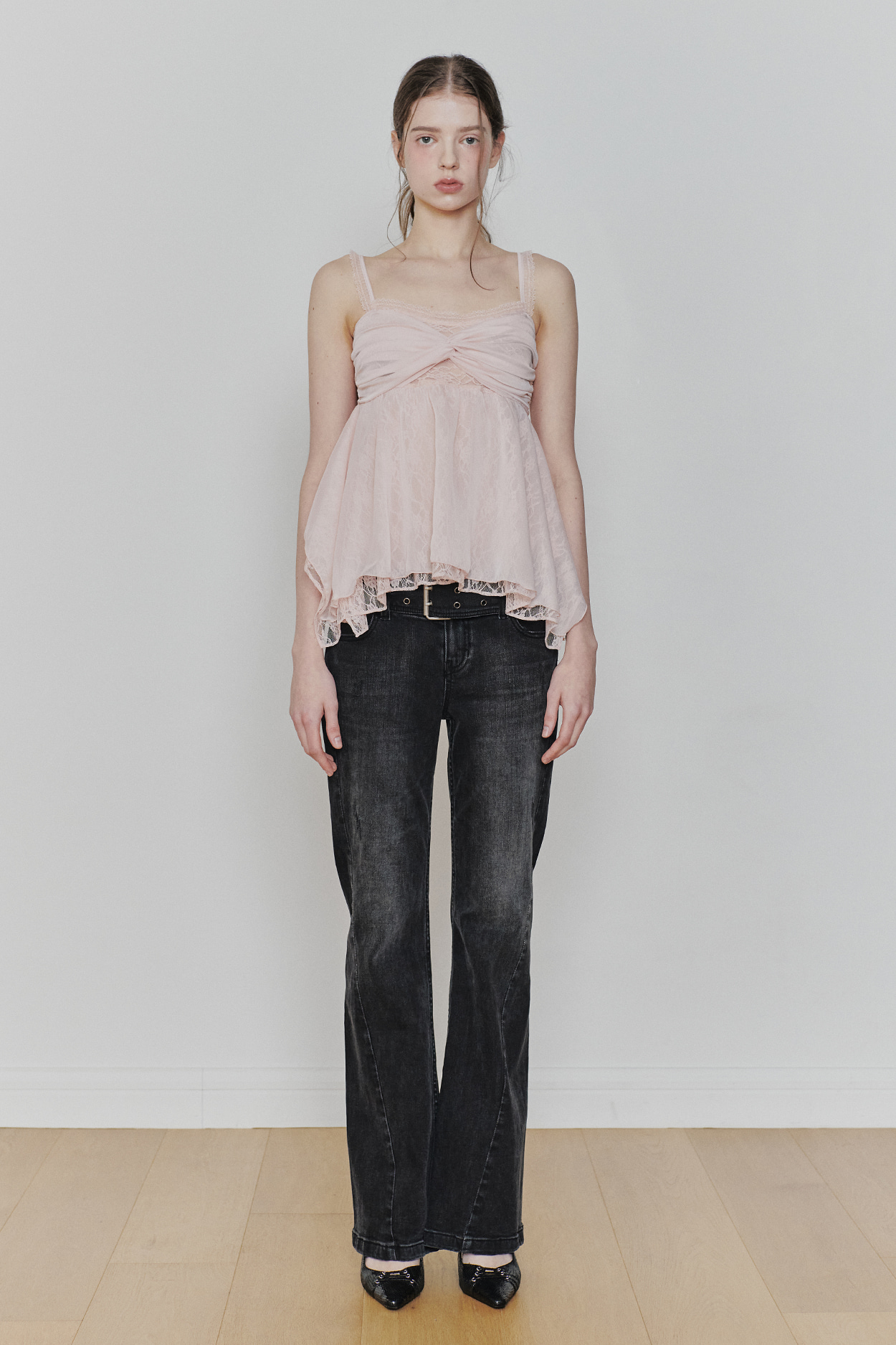 【PAINORPLEASURE 】新品 ROSE SHIRRING TOP ROSE SHIRRING TOP pink - PAIN OR PLEASURE