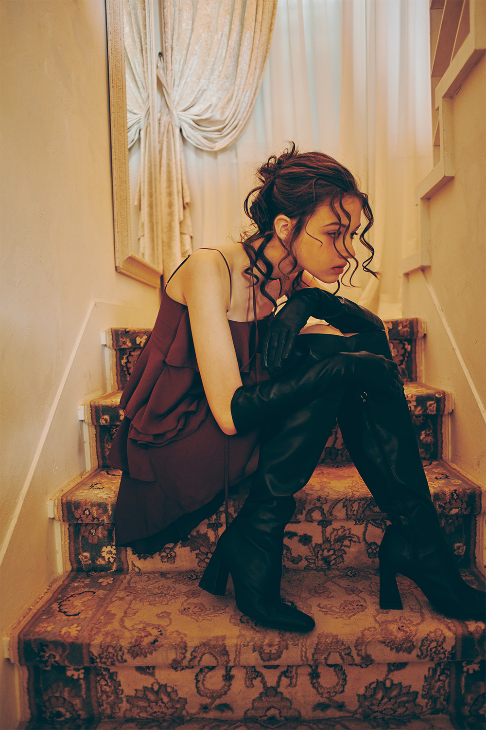 [PAIN OR PLEASURE] / ☆ ELLA FRILL DRESS / wine PAIN OR PLEASURE ELLA FRILL DRESS WINE – SeoulSeoul