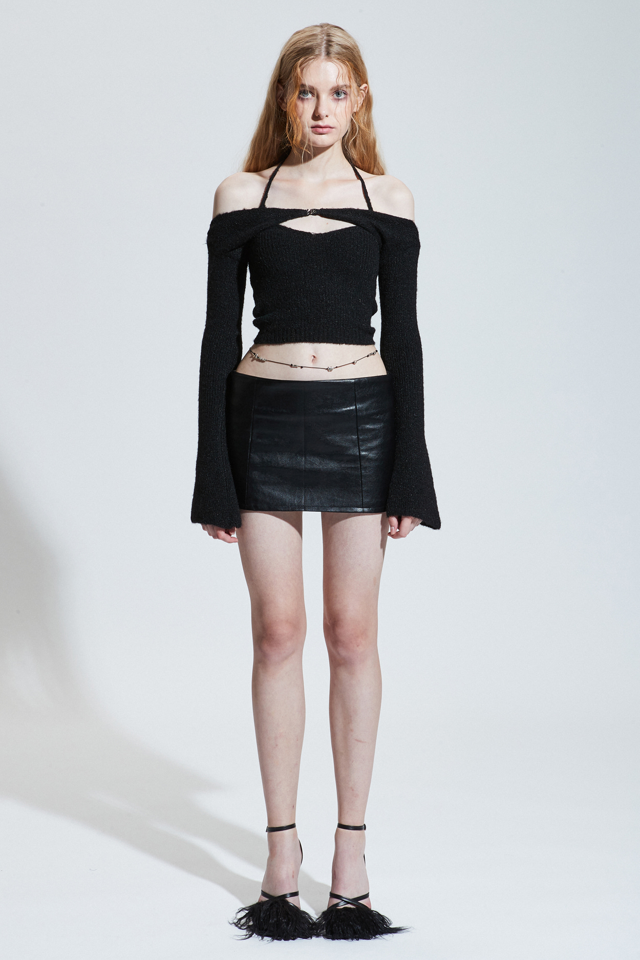 LOW-RISE MINI SKIRT_leather black [2022.2.18 Pre-order delivery]