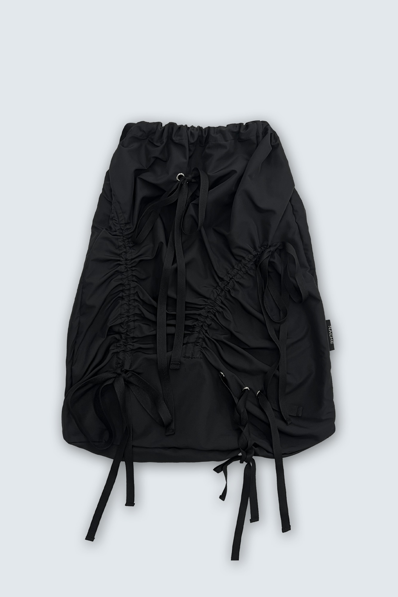 LIGHT SHIRRING GYM SACK BLACK