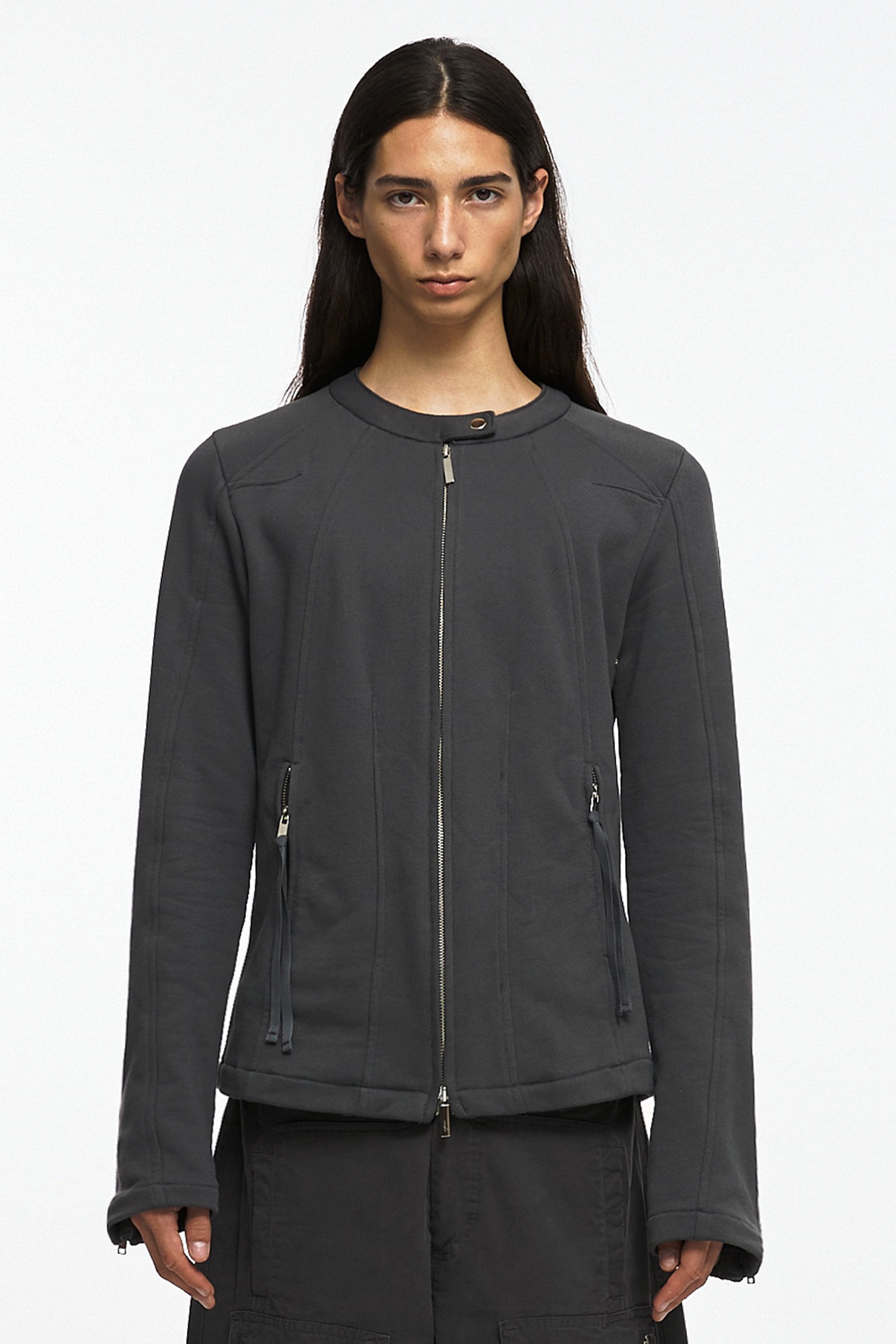 SEAM LINE JERSEY RIDER JACKET (UNISEX) CHARCOAL