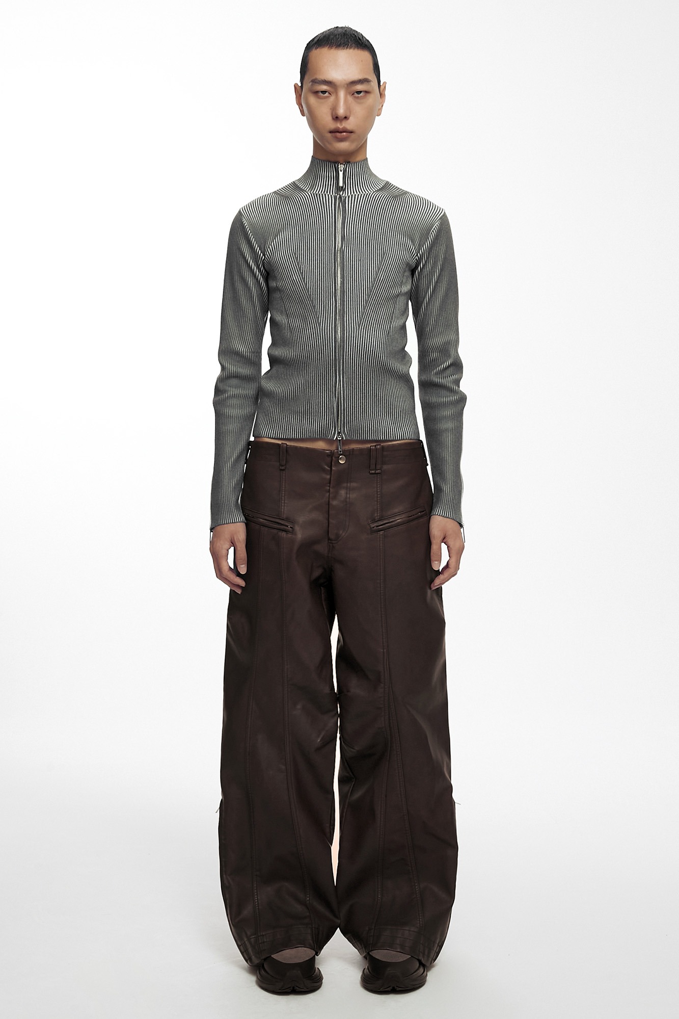 INDUSTRIAL LEATHER PANTS (UNISEX) BROWN