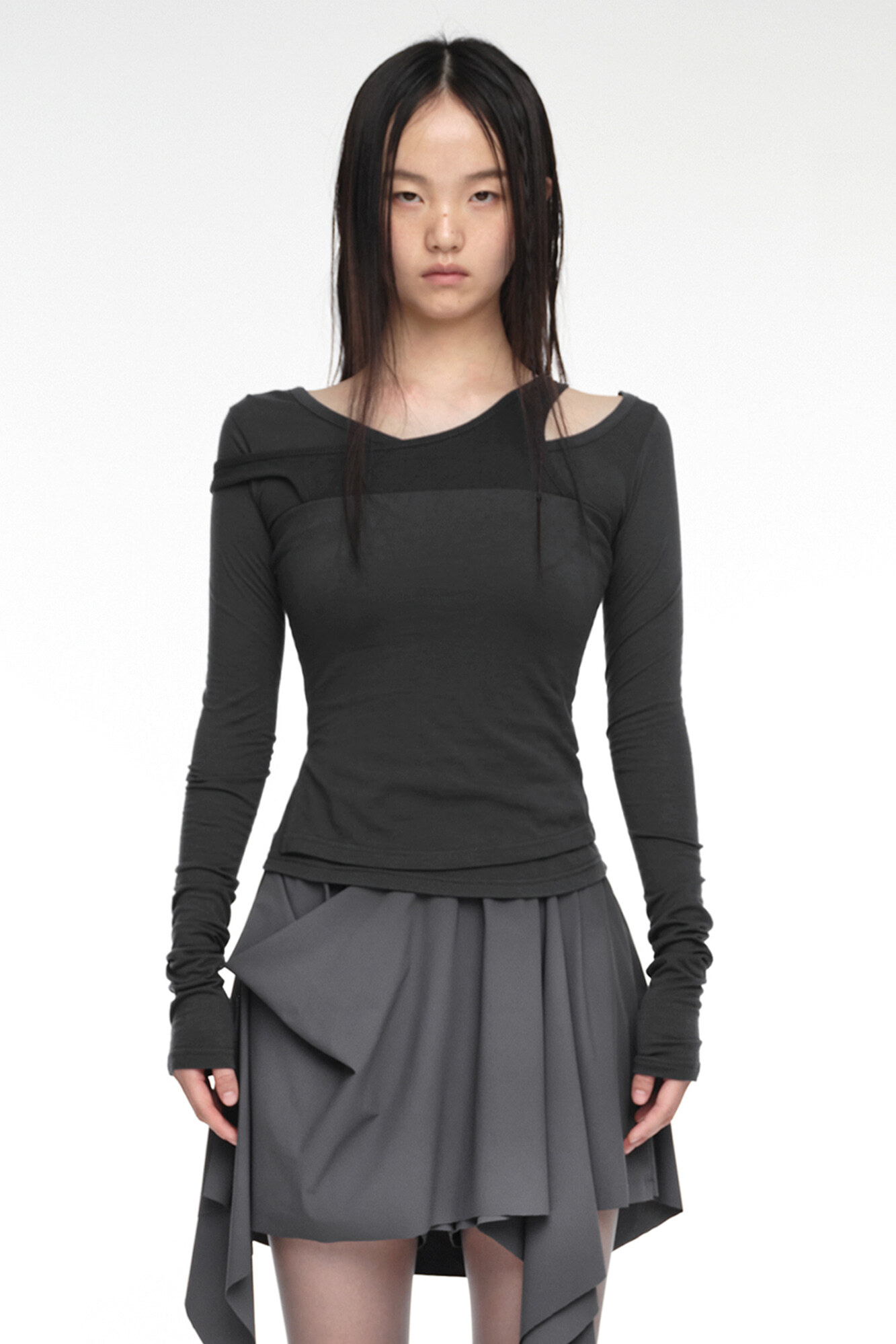 NACHE ナチェ トレーナー BARE SWEAT SHIRT BLACK