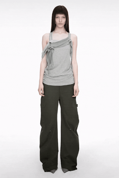 [NACHE] RAWCUT CURVED PANTS /追跡付 RAWCUT CURVED PANTS (UNISEX) KHAKI - NACHE