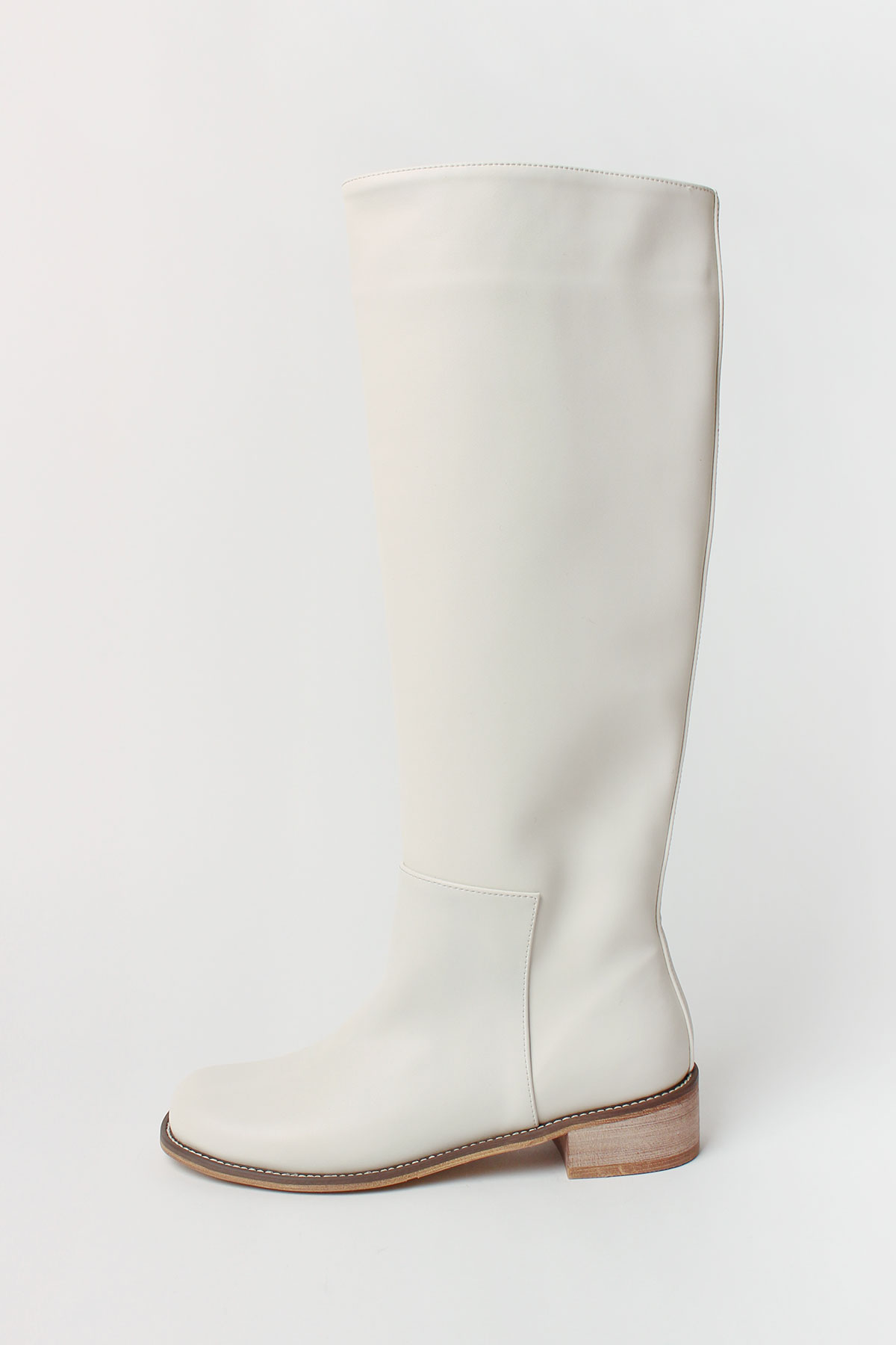 FOR HER. ROUND SHAPE LONG BOOTS (IVORY)2ND CLOSE