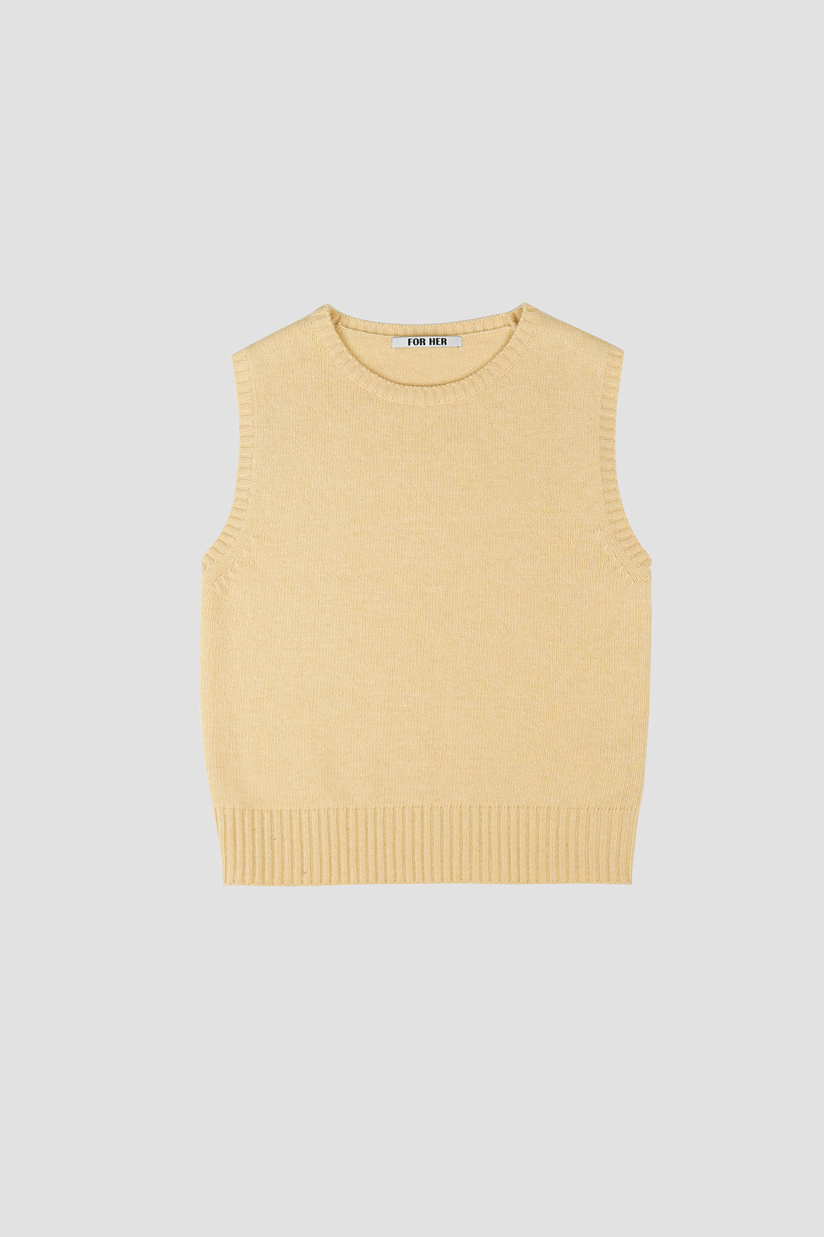 FOR HER ROUND KNIT VEST (YELLOW) 2차
