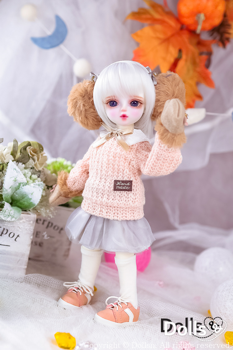 Sweater Skirt Set with Winter Earmuffs Gloves for 1/6 BJD 娃衣 1/6 USD - photo 2 | DOLLSN
