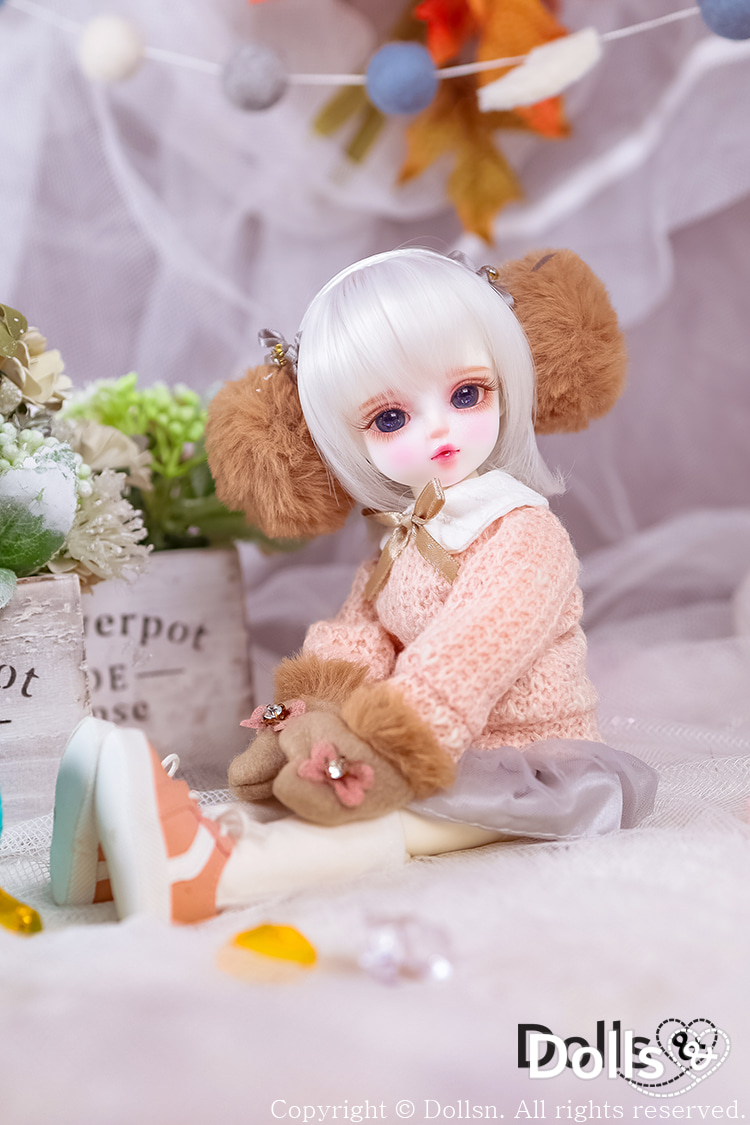 Sweater Skirt Set with Winter Earmuffs Gloves for 1/6 BJD 娃衣 1/6 USD - photo 3 | DOLLSN
