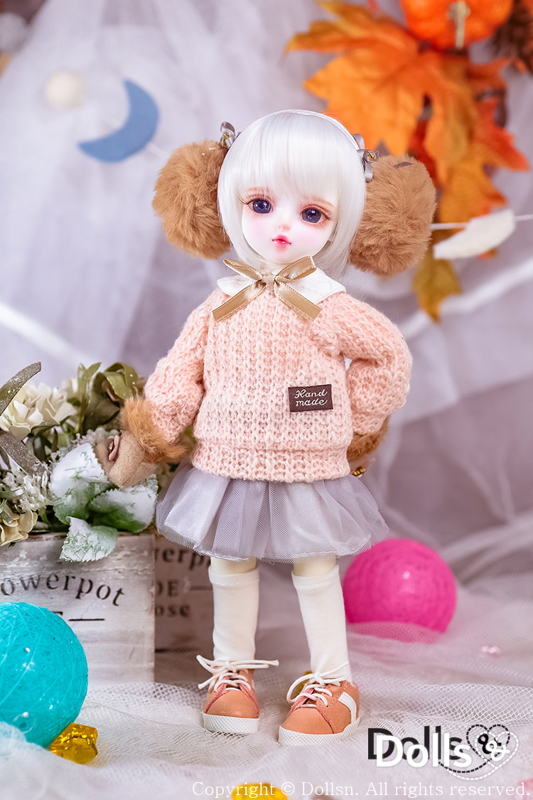 Sweater Skirt Set with Winter Earmuffs Gloves for 1/6 BJD 娃衣 1/6 USD - photo 4 | DOLLSN