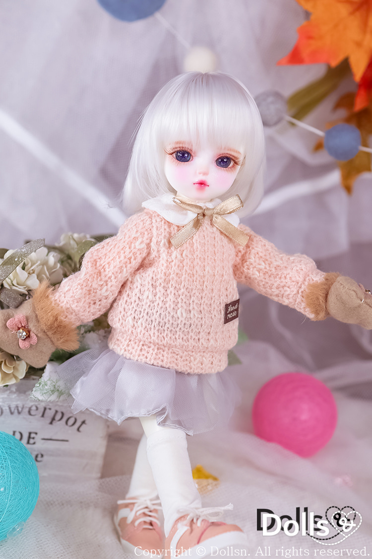 Sweater Skirt Set with Winter Earmuffs Gloves for 1/6 BJD 娃衣 1/6 USD - photo 5 | DOLLSN