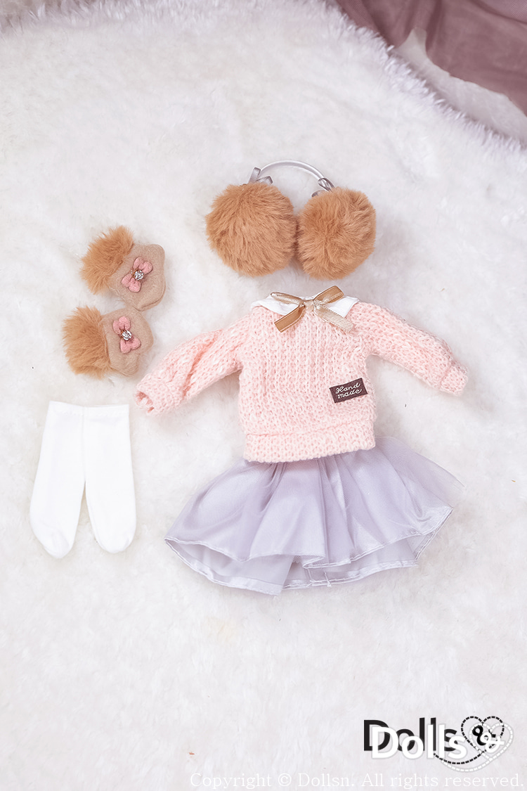 Sweater Skirt Set with Winter Earmuffs Gloves for 1/6 BJD 娃衣 1/6 USD - photo 7 | DOLLSN