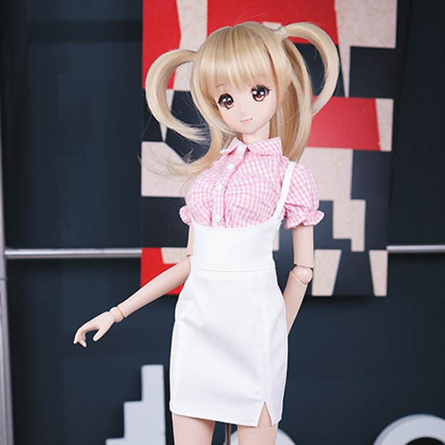 skirt with suspenders white 1/3