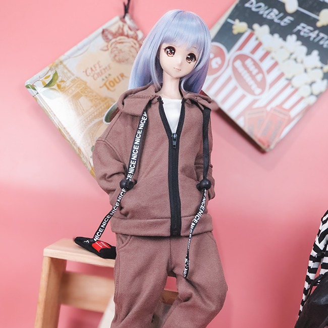 zip-up hoodie training set brown 1/3