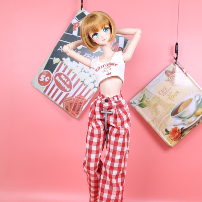 linen pants red for 1/3