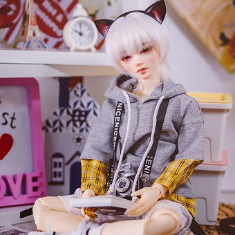 Layered Hoodie Gray For 1/4 - DOLLSN,DD,BJD TOTAL SHOP