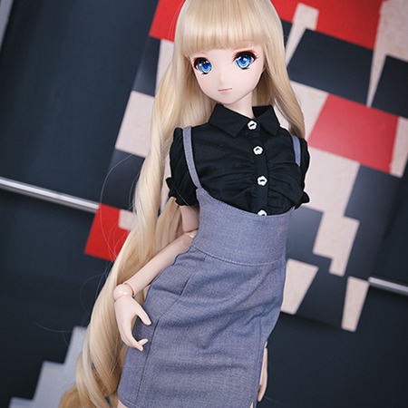 Skirt With Suspenders Gray 1/3 - DOLLSN,DD,BJD TOTAL SHOP