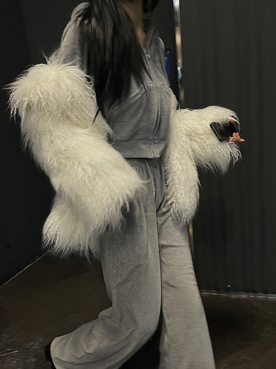 Crow fur jacket