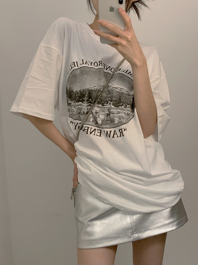로얄 프린팅 티셔츠 (2color)