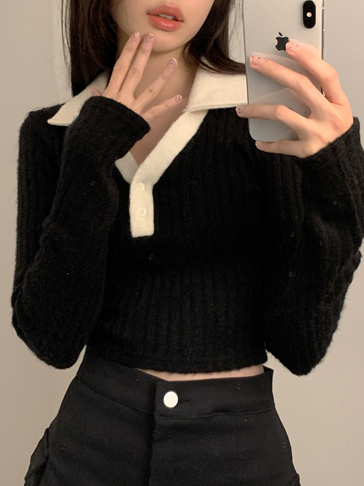 Cookie collar knit