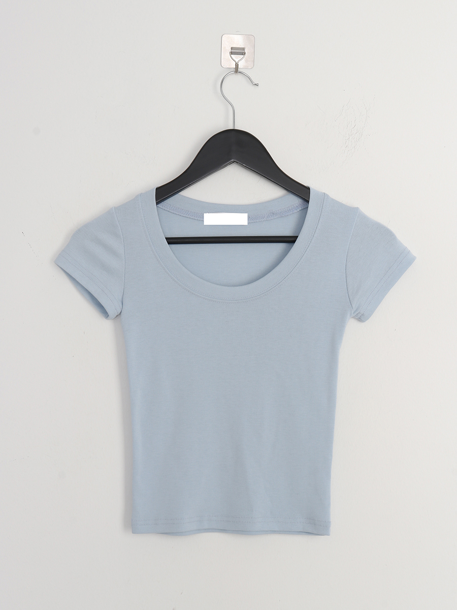 반팔 티셔츠 라벤더 색상 이미지-S1L1