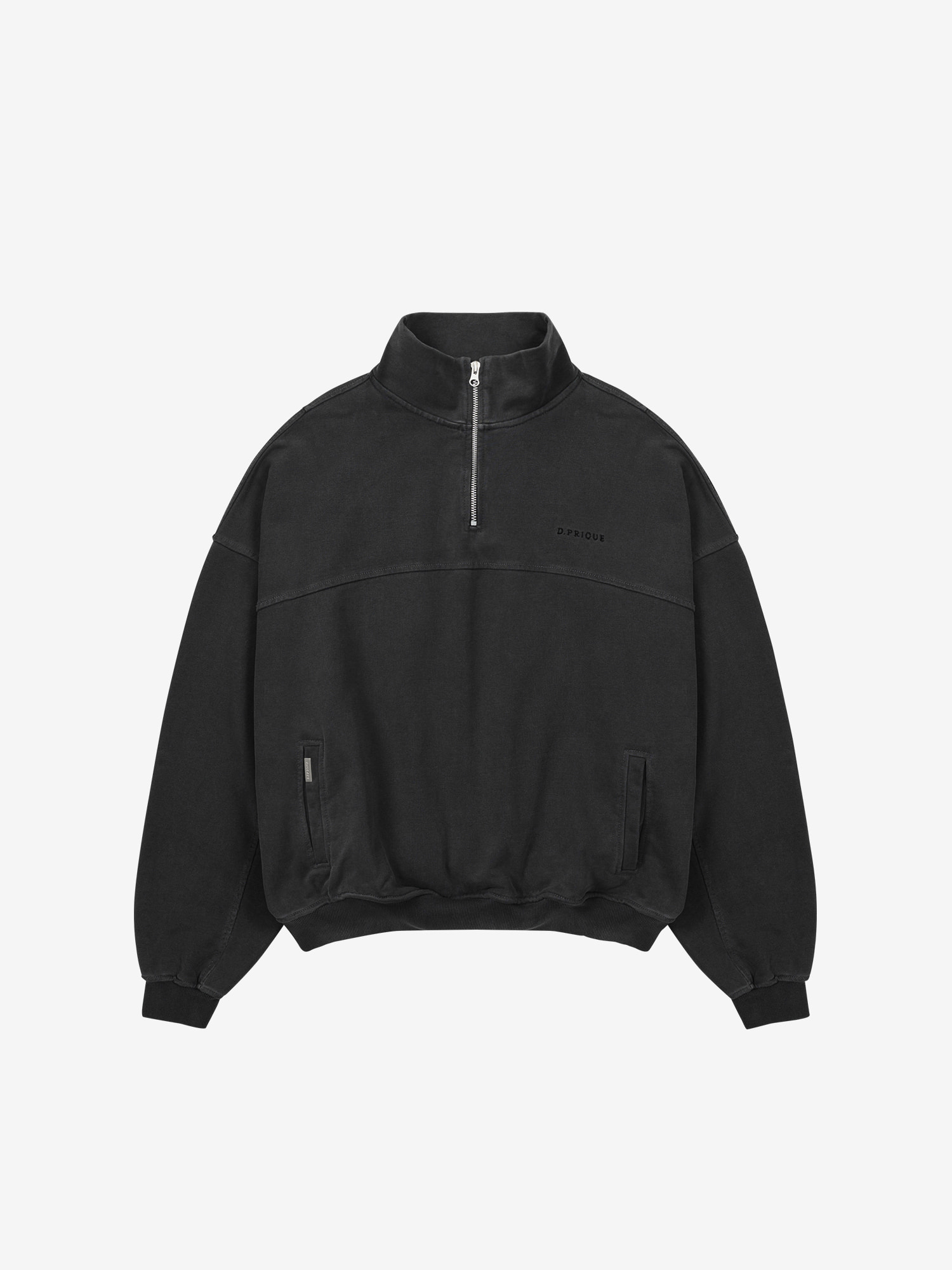 Quarter Zip Sweatshirt - Washed Black